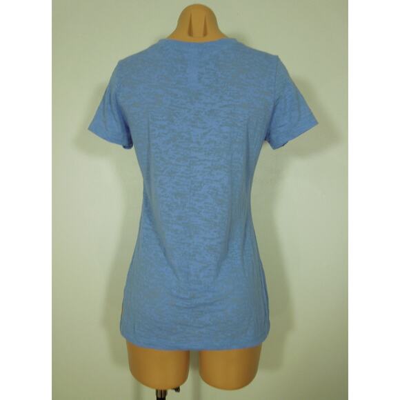 LUCY Top S SMALL Womens Active Sheer Blue V-Neck - Picture 4 of 7
